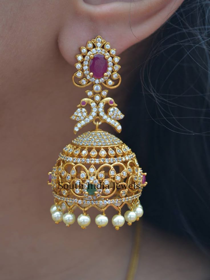 Traditional bridal jhumkas
